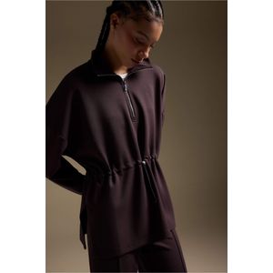 Defacto سويت شيرت رياضي قصة طويلة بياقة عالية نص سوسته