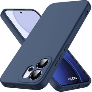 Soft Silicone Mobile Case with Microfiber Lining for Oppo Reno 14F (5G/4G) / Reno 14 FS (5G) – Navy Blue