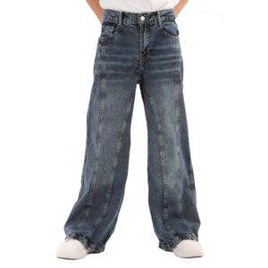 بنطلون جينز بناتي محير Wide Leg واسع – Girls Baggy Denim Jeans – ستايل كاجوال للمراهقات من سن 11 إلى 16 سنة – بنطلون جينز عصري مريح موضة 2026 موديل رقم 194