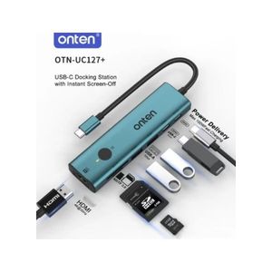 Onten  OTN-UC127+ 7-in-1 USB-C Hub with Instant Screen-Off (4K30Hz HDMI + 2xUSB-A 3.0 + USB-C 3.0 + PD3.0 + SD3.0 + TF3.0 )