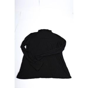 Women's black high-neck Crena T-shirt SLEEVE 4xl-BLACK-4XL