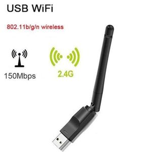 USB WiFi Antenna With Wireless Adapter For Laptop & Receivers - Black