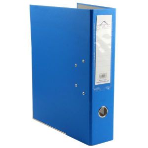 Bernasos  Lever Arch File with Flap 8cm Fixed Mechanism Blue Foolscap