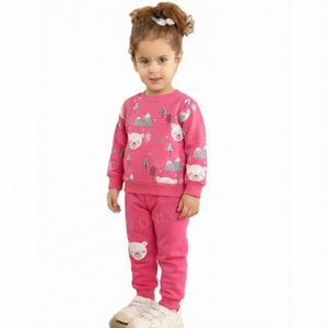 طقم بيجاما للبنات لفصل الشتاء - مجموعة من قطعتين - 3004 - F