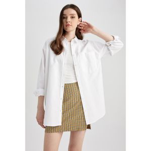 Defacto Woven Top Long Sleeve Shirt - White