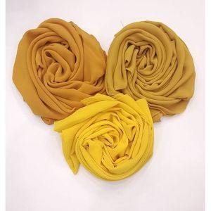 AM-Shop آيه أم شوب مجموعة مكونة من ثلاثة طرح شيفون كريب الوان