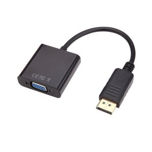 Display Port Male To VGA Female Converter Adapter Cable Black