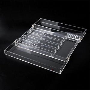 BEST MEDIA  Acrylic Silverware Drawer Organizer Kitchen Expandable Drawer Organizer Silverware Organizer for Forks and Knives Transparency