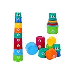 HAGOT 9 Pieces Stackable Cups for Kids, Learning Toys for Children, Suitable for Preschool, Educational or Bathroom Fun