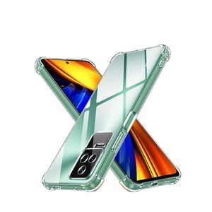 جراب لهاتف شاومي بوكو F4 5G، جراب سيليكون شفاف للغاية مقاوم للصدمات مع زوايا معززة، جراب TPU شفاف رفيع وناعم