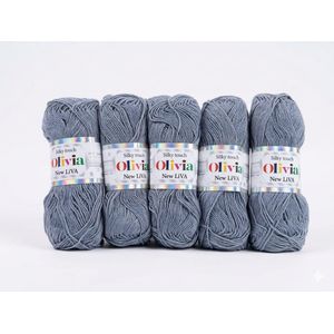 Olivia Cotton crochet thread grey- pcs 5 