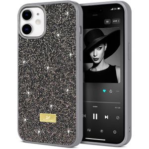 جراب حماية لامع مرصع لهاتف iPhone 11 (6.1-Inch) مع تصميم مقاوم للصدمات - رمادي