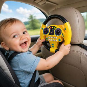 Yalla Play Kids Steering Wheel Toy - Interactive Driving Simulation with Sounds & Lights Boosts Skills & Focus for Ages 3+