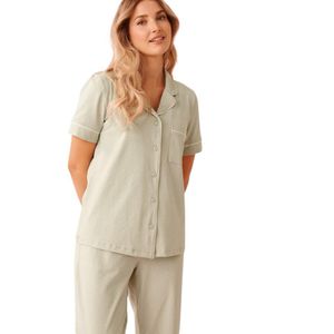 La Vie En Rose Cotton Short Sleeve Button-down Shirt