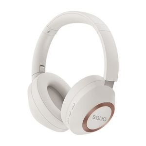 SODO سماعة رأس SODO SD1104 بتقنية Hi-Fi - بطارية تدوم حتى 8 ساعات، بطاقة TF، تصميم قابل للطي - أبيض