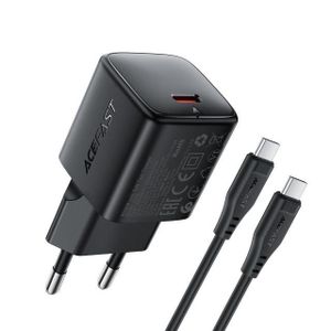 Acefast شاحن A118 PD30W مع كابل cc_x000D_
شاحن سريع صغير بتقنية GaN USB-C