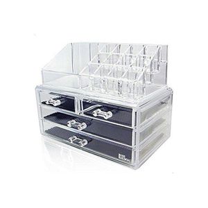 Jewelry & Cosmetic Storage Display Boxes Two Pieces Set Clear