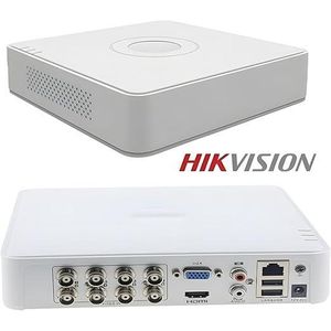 Hikvision 5-in-1 Digital Video Recorder, with 8 HDTVI/HDCVI/AHD/CVBS channels, supports up to 10 IP channels and a maximum input resolution of 1080P Lite, with  Motion Detection 2.