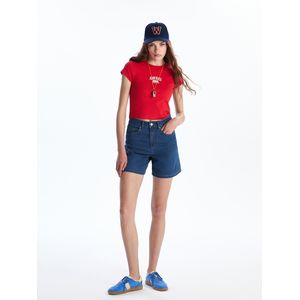 LC Waikiki Slim Fit Ripped Detail Women's Denim Shorts