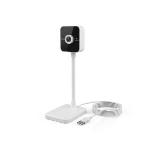 Kisonli كاميرا ويب HD بجودة 1080P مع ميكروفون مدمج، لون أبيض، موديل D1، مثالية للاجتماعات والتعليم عن بعد والبث المباشر