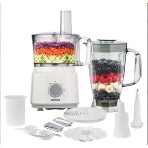 Kenwood حضر الطعام من كينوود بقوة 750 وات، متعدد الوظائف مع 3 حلقات قابلة للتبديل وخلاط وماكينة للعجين، موديل FDP03، لون أبيض، 750.0 واط، FDP303.COWH