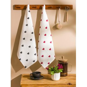 LC Waikiki Heart Print Dish Cloth 2 Pack 40X50 Cm