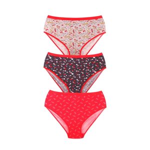 Kalia Kalia Pack of 3 Printed Cotton Brief Panties Underwear for Women (Printed)