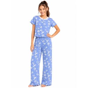Caesar Girls' two-piece pajama set with prints