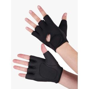 Half Finger Gloves for GYM Exercise, Weightlifting and Cycling - Black -Size L