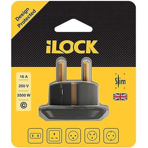 iLOCK محول قابس للسفر من اي لوك - اسود
