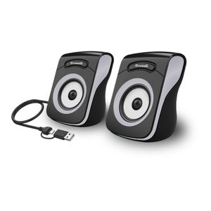 Standard Falcon-X سماعات كمبيوتر ستيريو 2.0 بمنفذ USB وType-C، قدرة 6 وات RMS، درايفرات مزدوجة 52 مم وتحكم في الصوت