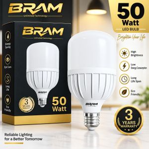  BRAM LED Bulb (50Watt) - White Lighting , Powerful Lighting & Exceptional Performance - 3 Years Warranty 
