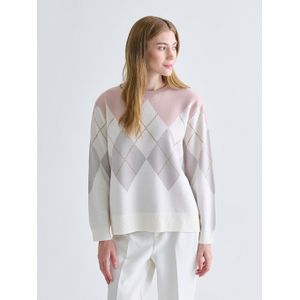 LC Waikiki Crew Neck Argyle Pattern Women's Knitwear Sweater