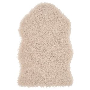 Rug Soft beige, recycled polyester rug, rectangular shape, plush design.