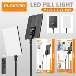 PLOKAMA P24 Professional LED Live Light, Studio Lighting Kit with Power Adapter, Lighting Panel for Photography and Video, Black