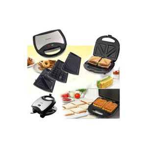 Black + Decker 3 in 1 Sandwich Maker, 6 Slices, 1400 Watt, Black- TS4130-B5, Best price in Egypt