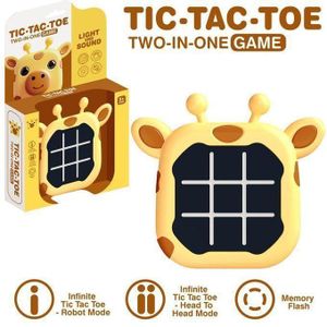 Tic Tac Toe Robot Game – 3-in-1 Handheld Puzzle Console with Memory Flash & Lights, Portable Travel Toy for Kids & Adults