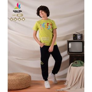  طقم بيتى  او خروج   اطفال اولادى   قطن فول ليكرا 