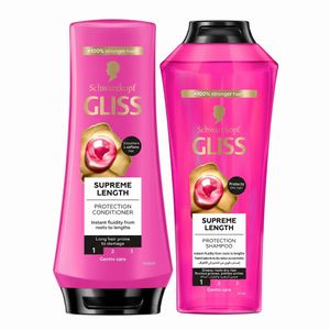 Gliss مجموعة جليس  شامبو + بلسم لتطويل وترميم الشعر وحمايته من التقصف