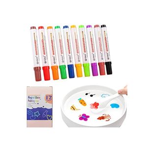 Magical Water Painting Pen, 11 Colors Doodle Water Marker, Drawing Floating Pens, Fun Water Painting Pens Set, Erasable Colorful Whiteboard Marker for Kids 3-12 (with Spoon)
