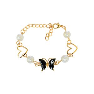 3Diamonds Stainless Steel Bracelet with Butterfly Pendent for Women - Multicolor