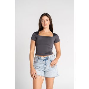 OUTDATED Square Neck Short Sleeve - Grey