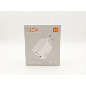 Xiaomi 120W GaN Fast Wall Charger With Type-C & USB-A Ports Includes Type-C Cable - White