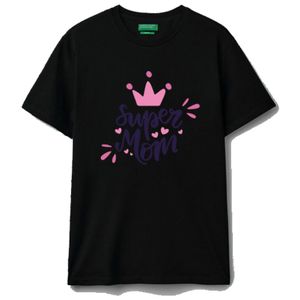 Super Mom T-Shirt, Black, Crown Design, Short Sleeve, Mother's Day Gift
