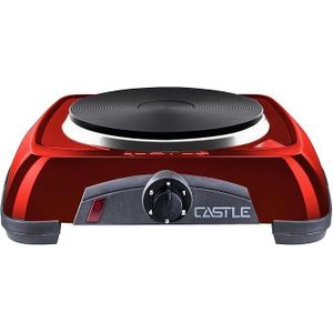 Castle EC1020- بوتاجاز مسطح كهربائي كاسيل 1 عين، 1000 وات - احمر