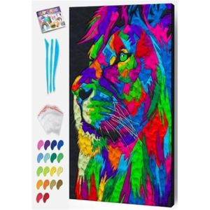 Splat طقم الرسم بالطين على شكل أسد من سبلات بلانيت - 30 سم × 30 سم