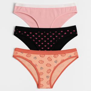 Dice مجموعة 3 قطع من سراويل نسائية قطنية بيكيني – مطبوعة – تناسب مريحة – ألوان متنوعة