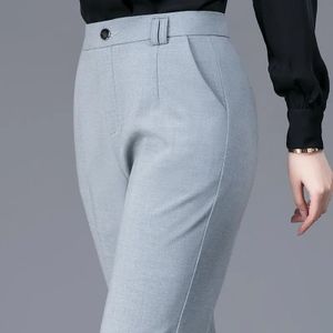 Fashion (black)2022 New Grey High Waist Formal Work Pantalones