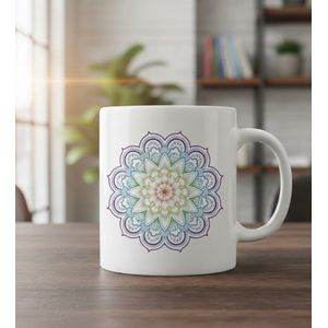 PiXiHub Mandala soft colours Ceramic white Mug
