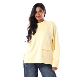 Menta By Coctail سويت شيرت مطبوع-8800-اصفر